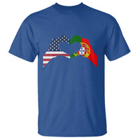 Portuguese American Flag T Shirt Vintage Portugal USA Flag Heart - Wonder Print Shop