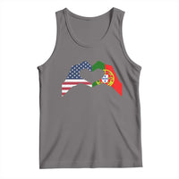 Portuguese American Flag Tank Top Vintage Portugal USA Flag Heart - Wonder Print Shop