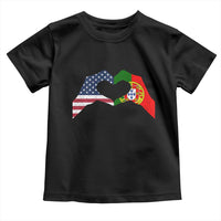 Portuguese American Flag Toddler T Shirt Vintage Portugal USA Flag Heart - Wonder Print Shop