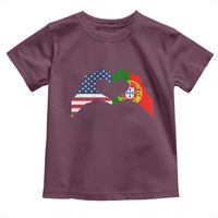 Portuguese American Flag Toddler T Shirt Vintage Portugal USA Flag Heart - Wonder Print Shop
