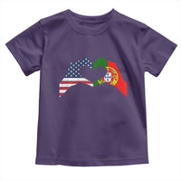 Portuguese American Flag Toddler T Shirt Vintage Portugal USA Flag Heart - Wonder Print Shop