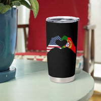 Portuguese American Flag Tumbler Cup Vintage Portugal USA Flag Heart - Wonder Print Shop