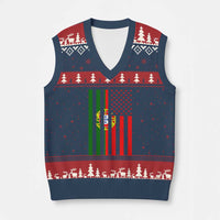 Portuguese Flag V-Neck Knit Sweater Vest Vintage USA Flag Portugal Pride Gifts - Wonder Print Shop