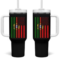 Portuguese Flag Tumbler With Handle Vintage USA Flag Portugal Pride Gifts - Wonder Print Shop