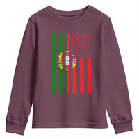 Portuguese Flag Youth Sweatshirt Vintage USA Flag Portugal Pride Gifts - Wonder Print Shop