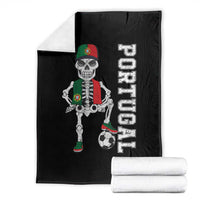 Portugal Soccer Throw Blanket Skeleton Portuguese Flag Futebol Football Player - Wonder Print Shop