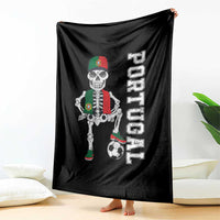 Portugal Soccer Throw Blanket Skeleton Portuguese Flag Futebol Football Player - Wonder Print Shop