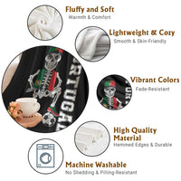 Portugal Soccer Throw Blanket Skeleton Portuguese Flag Futebol Football Player - Wonder Print Shop