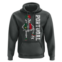 Portugal Soccer Hoodie Skeleton Portuguese Flag Futebol Football Player - Wonder Print Shop