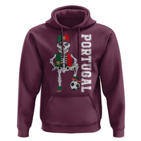 Portugal Soccer Hoodie Skeleton Portuguese Flag Futebol Football Player - Wonder Print Shop