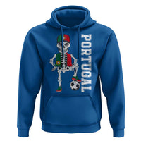 Portugal Soccer Hoodie Skeleton Portuguese Flag Futebol Football Player - Wonder Print Shop