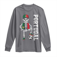 Portugal Soccer Long Sleeve Shirt Skeleton Portuguese Flag Futebol Football Player - Wonder Print Shop