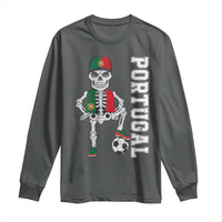 Portugal Soccer Long Sleeve Shirt Skeleton Portuguese Flag Futebol Football Player - Wonder Print Shop