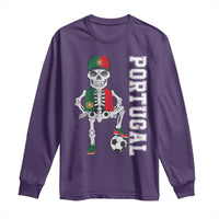 Portugal Soccer Long Sleeve Shirt Skeleton Portuguese Flag Futebol Football Player - Wonder Print Shop