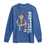 Portugal Soccer Long Sleeve Shirt Skeleton Portuguese Flag Futebol Football Player - Wonder Print Shop
