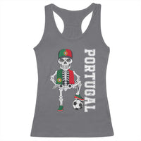 Portugal Soccer Racerback Tank Top Skeleton Portuguese Flag Futebol Football Player - Wonder Print Shop