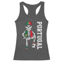 Portugal Soccer Racerback Tank Top Skeleton Portuguese Flag Futebol Football Player - Wonder Print Shop