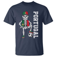 Portugal Soccer T Shirt Skeleton Portuguese Flag Futebol Football Player - Wonder Print Shop