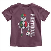 Portugal Soccer Toddler T Shirt Skeleton Portuguese Flag Futebol Football Player - Wonder Print Shop