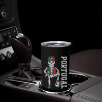 Portugal Soccer Tumbler Cup Skeleton Portuguese Flag Futebol Football Player - Wonder Print Shop