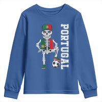 Portugal Soccer Youth Sweatshirt Skeleton Portuguese Flag Futebol Football Player - Wonder Print Shop