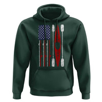 American Flag Kayak Fishing Graphic Hoodie Patriotic Kayaker Fisherman