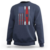 American Flag Kayak Fishing Graphic Sweatshirt Patriotic Kayaker Fisherman