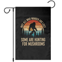 Bigfoot Mushroom Lovers Garden Flag Retro Sasquatch Fungi Morel Mushroom