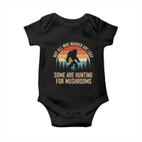 Bigfoot Mushroom Lovers Baby Onesie Retro Sasquatch Fungi Morel Mushroom