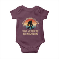 Bigfoot Mushroom Lovers Baby Onesie Retro Sasquatch Fungi Morel Mushroom