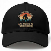 Bigfoot Mushroom Lovers Baseball Cap Retro Sasquatch Fungi Morel Mushroom