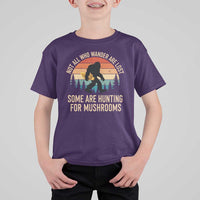Bigfoot Mushroom Lovers T Shirt For Kid Retro Sasquatch Fungi Morel Mushroom