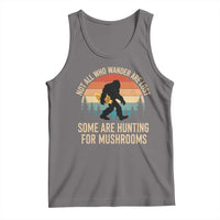Bigfoot Mushroom Lovers Tank Top Retro Sasquatch Fungi Morel Mushroom
