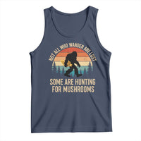 Bigfoot Mushroom Lovers Tank Top Retro Sasquatch Fungi Morel Mushroom