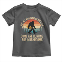 Bigfoot Mushroom Lovers Toddler T Shirt Retro Sasquatch Fungi Morel Mushroom