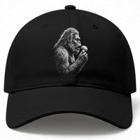 Bigfoot Mushroom Baseball Cap Vintage Sasquatch Art Mystical Nature Lover Retro