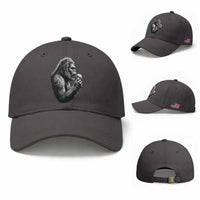 Bigfoot Mushroom Baseball Cap Vintage Sasquatch Art Mystical Nature Lover Retro