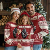 Bigfoot Mushroom Ugly Christmas Sweater Vintage Sasquatch Art Mystical Nature Lover Retro