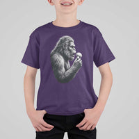 Bigfoot Mushroom T Shirt For Kid Vintage Sasquatch Art Mystical Nature Lover Retro