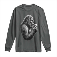 Bigfoot Mushroom Long Sleeve Shirt Vintage Sasquatch Art Mystical Nature Lover Retro