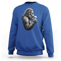 Bigfoot Mushroom Sweatshirt Vintage Sasquatch Art Mystical Nature Lover Retro