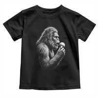 Bigfoot Mushroom Toddler T Shirt Vintage Sasquatch Art Mystical Nature Lover Retro