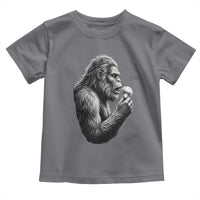 Bigfoot Mushroom Toddler T Shirt Vintage Sasquatch Art Mystical Nature Lover Retro