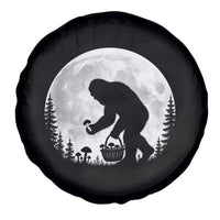 Bigfoot Mushroom Hunter Spare Tire Cover Vintage Sasquatch Art Mystical Nature Lover Retro Full Moon