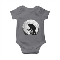 Bigfoot Mushroom Hunter Baby Onesie Vintage Sasquatch Art Mystical Nature Lover Retro Full Moon