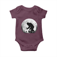 Bigfoot Mushroom Hunter Baby Onesie Vintage Sasquatch Art Mystical Nature Lover Retro Full Moon