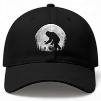 Bigfoot Mushroom Hunter Baseball Cap Vintage Sasquatch Art Mystical Nature Lover Retro Full Moon