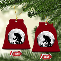 Bigfoot Mushroom Hunter Ceramic Ornament Vintage Sasquatch Art Mystical Nature Lover Retro Full Moon