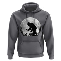 Bigfoot Mushroom Hunter Hoodie Vintage Sasquatch Art Mystical Nature Lover Retro Full Moon