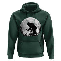 Bigfoot Mushroom Hunter Hoodie Vintage Sasquatch Art Mystical Nature Lover Retro Full Moon